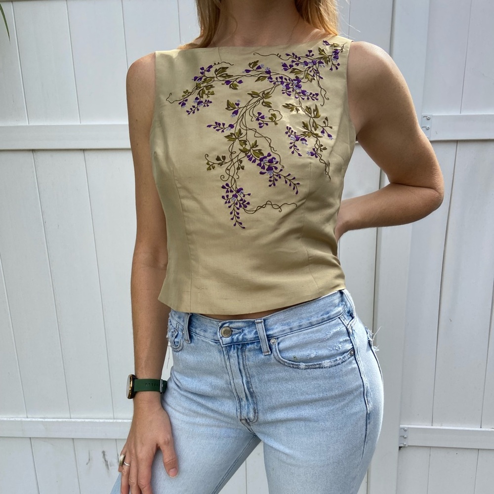 Silk Vintage Floral Top